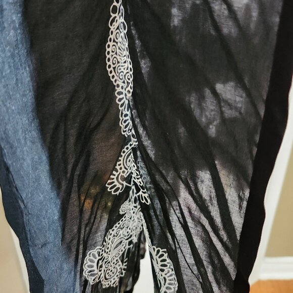 La Vie en Rose Aqua Women's Tunic Swimsuit Cover-up ~ Black and White ~ Size L ~ - Picture 6 of 7